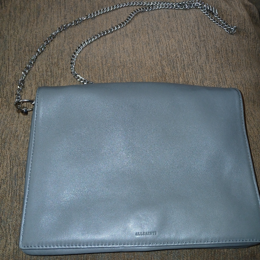 All Saints Grey Leather Crossbody